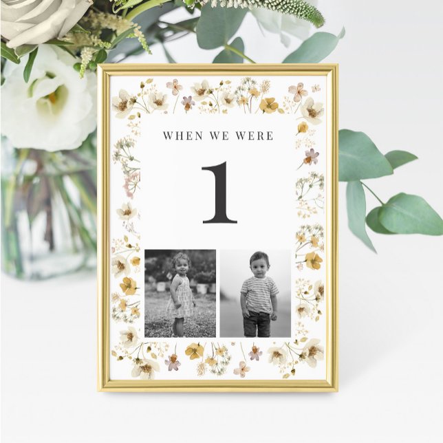 Watercolor Wildflower Wedding Age Table Number (Creator Uploaded)