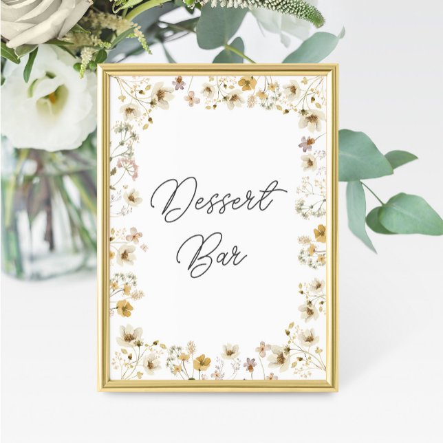 Watercolor Wildflower Wedding Dessert Bar Sign (Creator Uploaded)