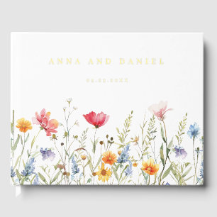 Watercolor Wildflower Wedding Guest Book