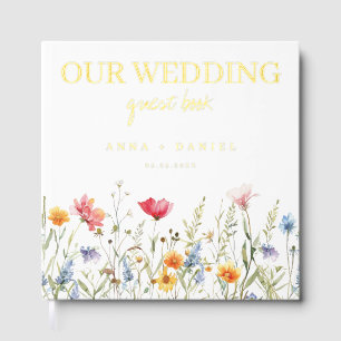 Watercolor Wildflower Wedding Guest Book