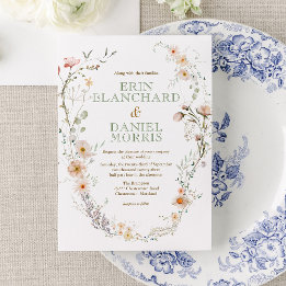 Watercolor Wildflower Wedding Invitation