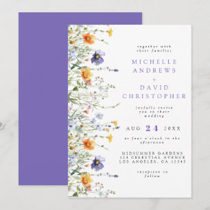 Watercolor Wildflower Wedding Invitation