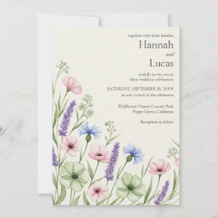 Watercolor Wildflower Wedding Invitation Template