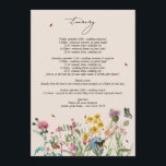 Watercolor Wildflower Wedding  Itinerary Program Programme<br><div class="desc">A beautiful watercolor wedding design featuring wildflowers and insects. A colourful arrangement of wild flowers and ladybugs, dragonfly, bees, grasshopper, butterflies in a wild floral spring garden. A unique design for anyone who loves colourful insects, watercolor florals, wildflower illustrations and botanical themed wedding stationery. An elegant ivory cream wedding itinerary...</div>