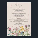 Watercolor Wildflower Wedding  Itinerary Program Programme<br><div class="desc">A beautiful watercolor wedding design featuring wildflowers and insects. A colourful arrangement of wild flowers and ladybugs, dragonfly, bees, grasshopper, butterflies in a wild floral spring garden. A unique design for anyone who loves colourful insects, watercolor florals, wildflower illustrations and botanical themed wedding stationery. An elegant ivory cream wedding itinerary...</div>