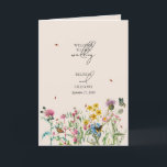 Watercolor Wildflower Wedding Order of Service Programme<br><div class="desc">A beautiful watercolor wedding design featuring wildflowers and insects. A colourful arrangement of wild flowers and ladybugs, dragonfly, bees, grasshopper, butterflies in a wild floral spring garden. A unique design for anyone who loves colourful insects, watercolor florals, wildflower illustrations and botanical themed wedding stationery. An elegant ivory cream wedding order...</div>