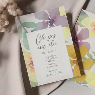 Watercolor Wildflower Wedding Reception  Invitation