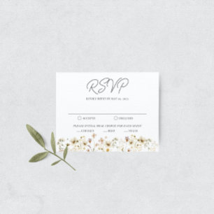 Watercolor Wildflower Wedding RSVP Card