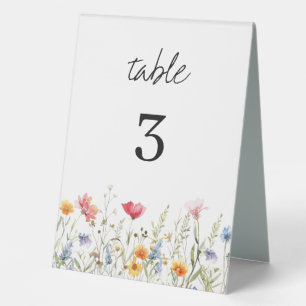 Watercolor Wildflower Wedding Table Number
