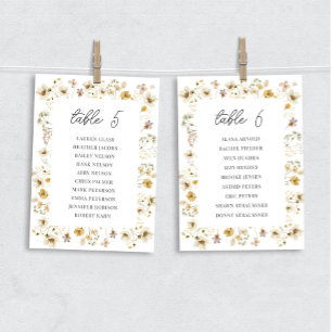 Watercolor Wildflower Wedding Table Seating Chart