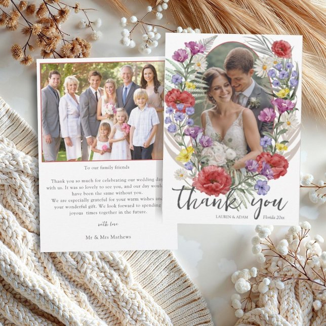 Watercolor Wildflower Wedding Thank You  (Creator Uploaded)
