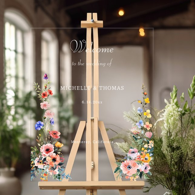 Watercolor Wildflower Wedding Welcome Sign (Creator Uploaded)
