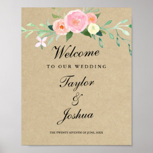 Watercolor Wildflower Welcome Wedding Sign