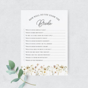 Watercolor Wildflower Who Knows the Bride Card