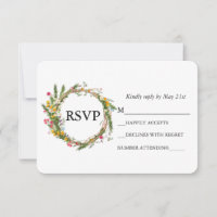 Watercolor Wildflower Wood Wreath Wedding