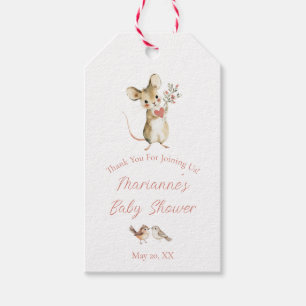 Watercolor Wildflower Woodland Animals Baby Shower Gift Tags