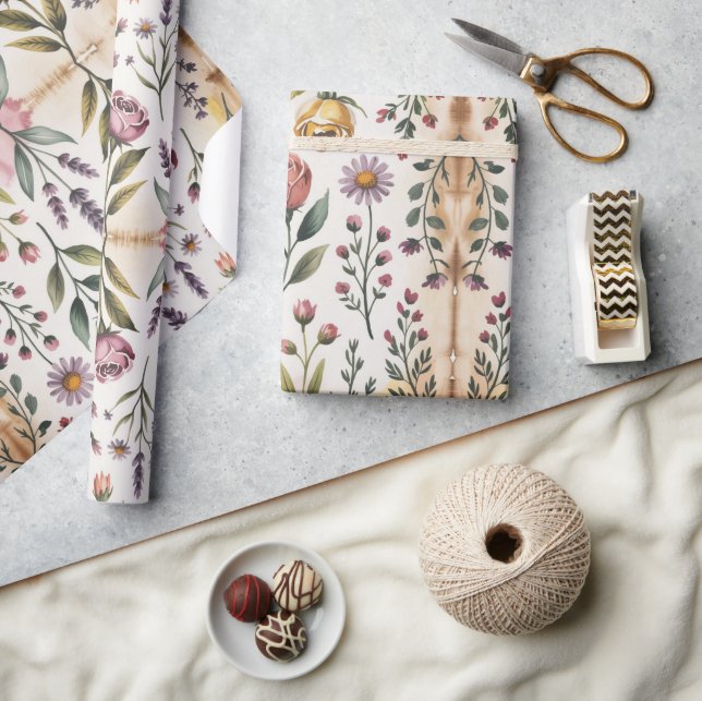 Watercolor Wildflower Wrapping Paper (Crafts)