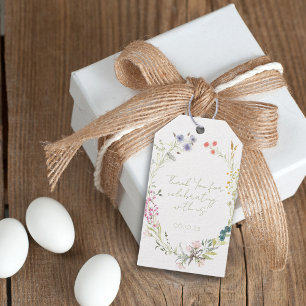 Watercolor Wildflower Wreath  Gift Tags