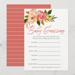 Watercolor Wildflowers Baby Predictions Game Invitation