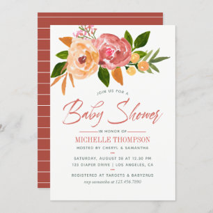 Watercolor wildflowers Baby Shower Invitation