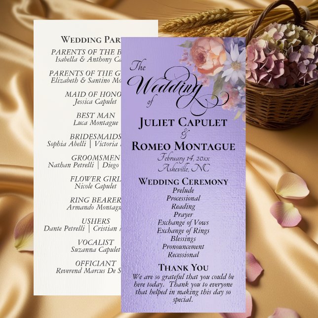 Watercolor Wildflowers - Blue Lilac Wedding Programme (Creator Uploaded)