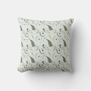 Watercolor Wildflowers Botanical Pattern Cushion