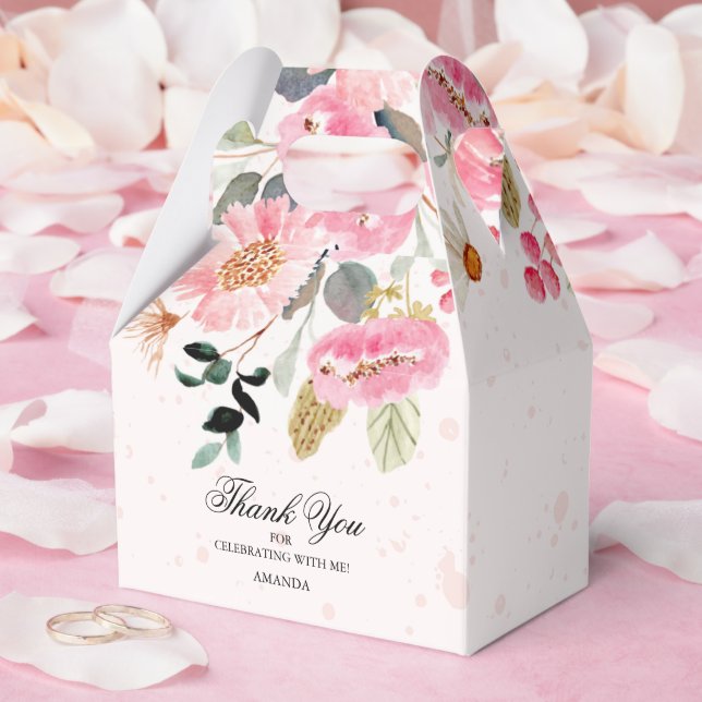 Watercolor Wildflowers Bridal Shower Favour Box (Wedding)