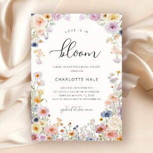 Watercolor Wildflowers Bridal Shower Invitation
