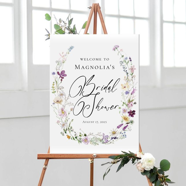 Watercolor Wildflowers Bridal Shower Welcome Sign (Creator Uploaded)
