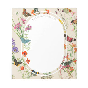 Watercolor Wildflowers & Butterflies Floral Garden Notepad