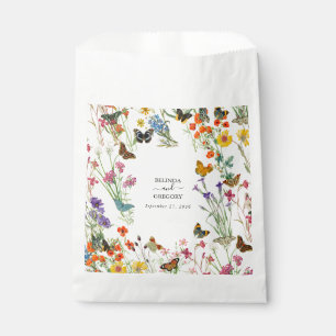 Watercolor Wildflowers Butterflies Floral Wedding Favour Bags