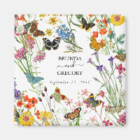 Watercolor Wildflowers Butterflies Floral Wedding