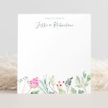 Watercolor Wildflowers Custom Name Floral Notepad<br><div class="desc">Create your own personalised watercolor floral notepad with your custom name.</div>