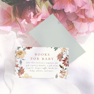Watercolor Wildflowers Floral Baby Shower Enclosure Card