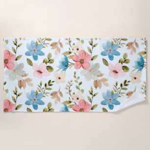 Watercolor Wildflowers Floral Pattern-67676 Beach Towel