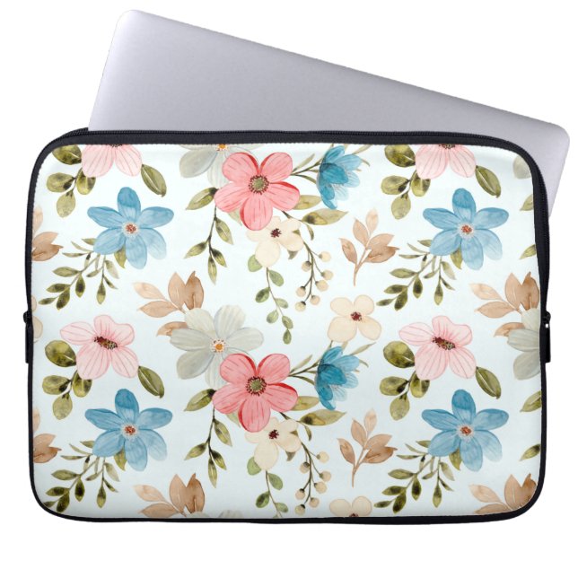 Watercolor Wildflowers Floral Pattern-67676 Laptop Sleeve (Front)