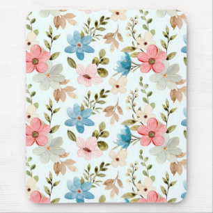 Watercolor Wildflowers Floral Pattern-67676 Mouse Mat