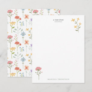 Watercolor Wildflowers Floral Pattern Card