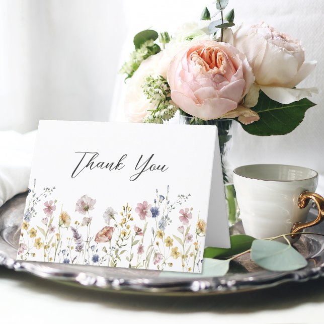 Watercolor Wildflowers Floral Thank You (Creator Uploaded)
