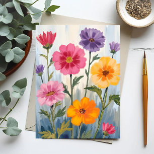 Watercolor Wildflowers   Flower Field Painting  Postcard