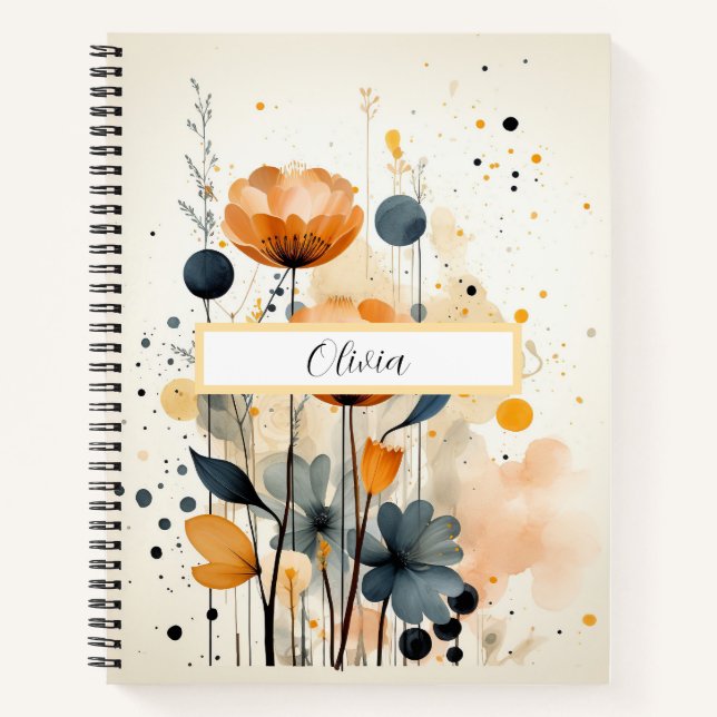 Watercolor Wildflowers & Foliage Notes Notebook (Front)