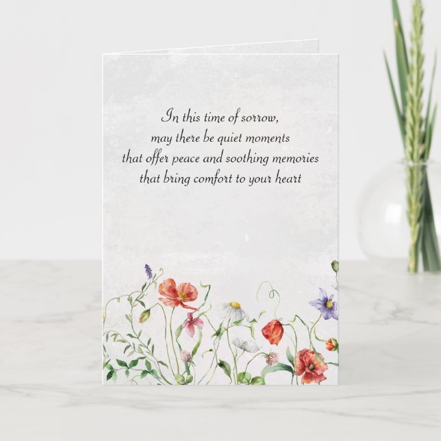 Watercolor Wildflowers For Sympathy Card (Front)