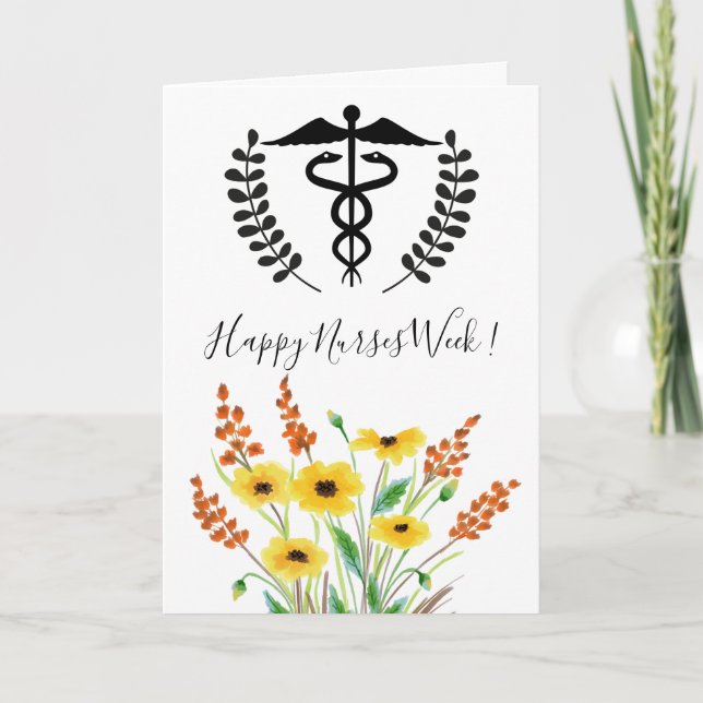 Watercolor Wildflowers Happy Nurses Week Card (Front)