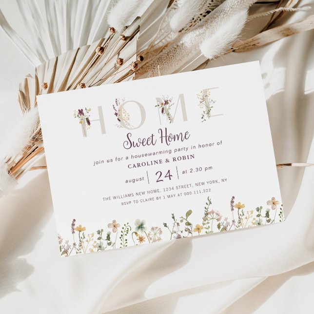 watercolor wildflowers housewarming party invitation (Creator Uploaded)
