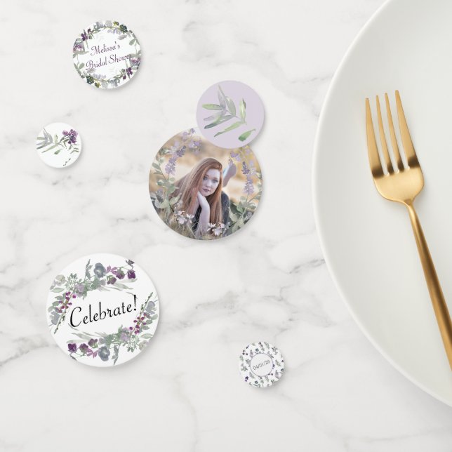 Watercolor Wildflowers Lavender Confetti (Group)