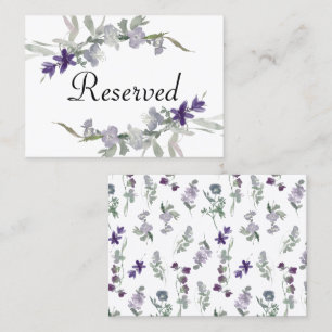 Watercolor Wildflowers Lavender Floral Place Card