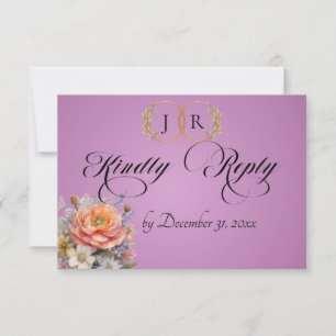 Watercolor Wildflowers - Lavender RSVP Card