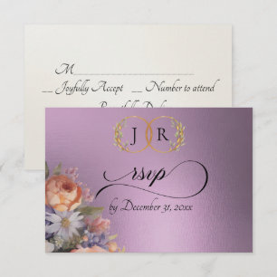 Watercolor Wildflowers - Lavender RSVP Card