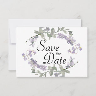 Watercolor Wildflowers Lavender Save The Date