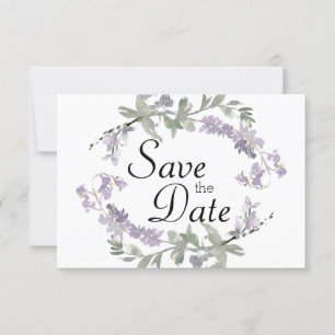Watercolor Wildflowers Lavender Save The Date